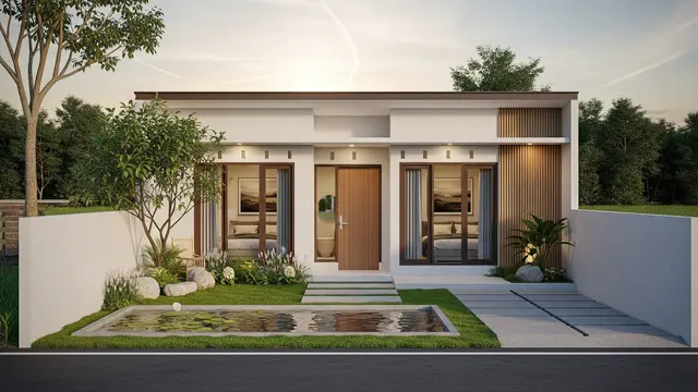 Rumah 6x9 dengan Teras Menghadap Kolam dan Kebun Mini yang Cocok untuk 3-4 Anggota Keluarga