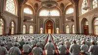 mimpi sholat berjamaah di masjid ©Ilustrasi dibuat AI