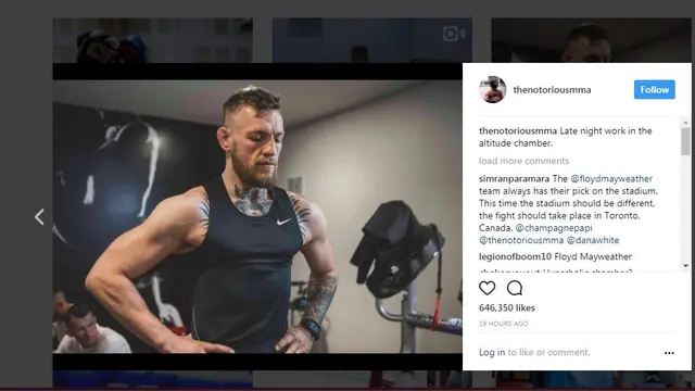 Petarung MMA, Conor McGregor berusaha meningkatkan kemampuan fisiknya jelang lawan Floyd Mayweather Jr