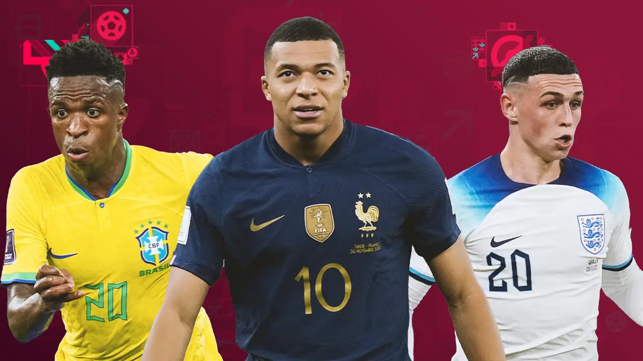 Ilustrasi - Vinicius Jr, Kylian Mbappe, Phil Foden