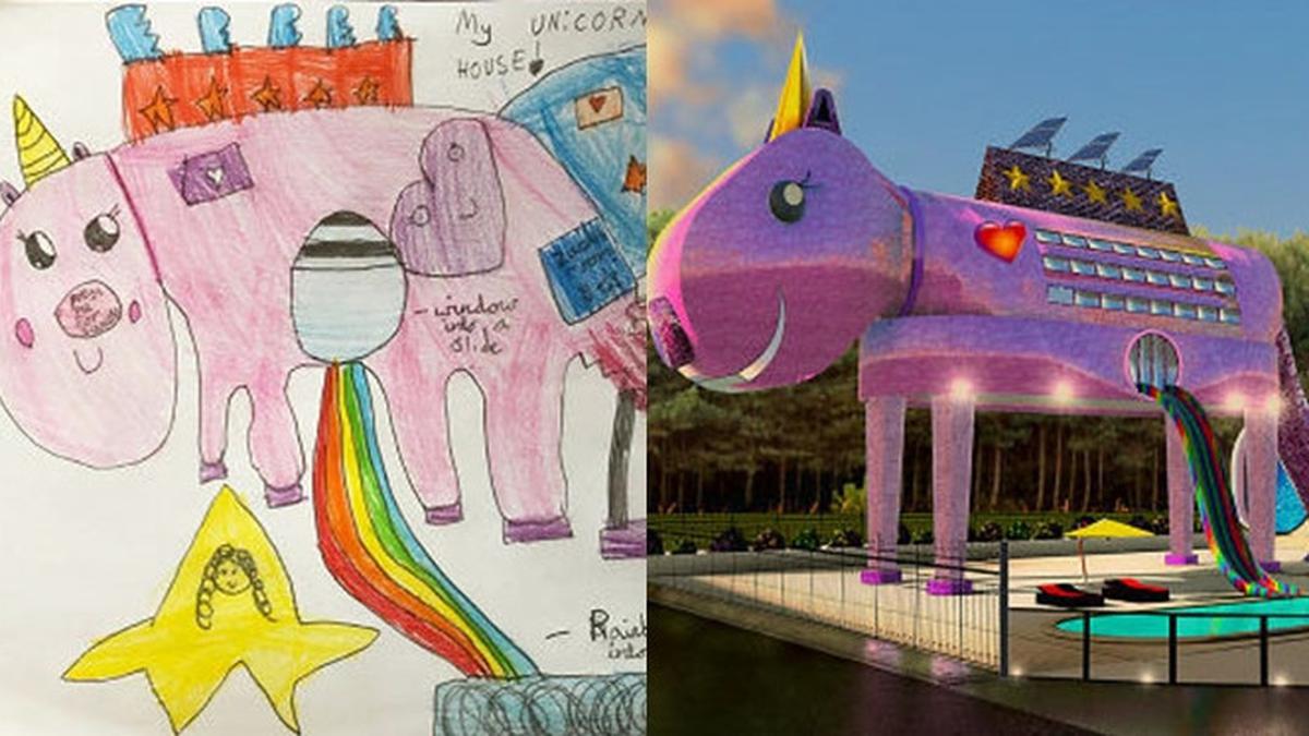 6 Potret Desain Rumah Terinspirasi dari Gambar Anak-anak, Bikin Takjub