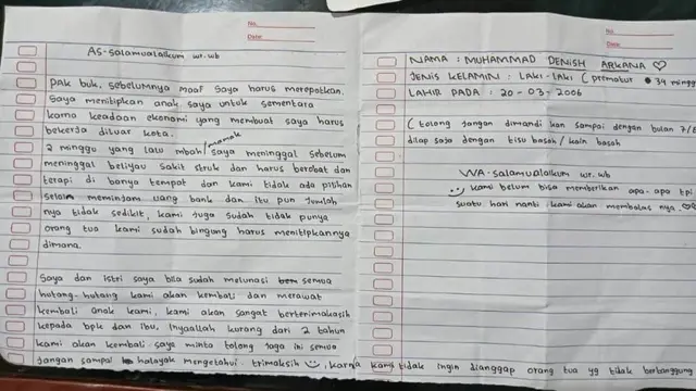 Kisah Pilu Bayi dan Sepucuk Surat: Jeritan Utang Orang Tua