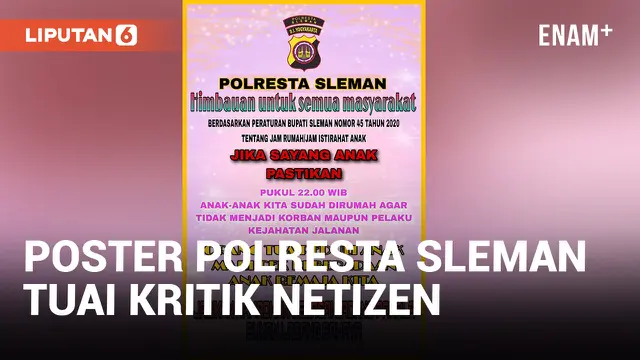 Polresta Sleman Dikritik Usai Bagikan Poster Imbauan