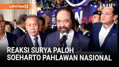 Ketua Umum Partai NasDem Surya Paloh memberikan selamat untuk keluarga besar Presiden ke-2 RI Soeharto. Soeharto mendapat gelar pahlawan nasional. Pemberian gelar diberikan oleh Presiden Prabowo Subianto, Senin (10/11).