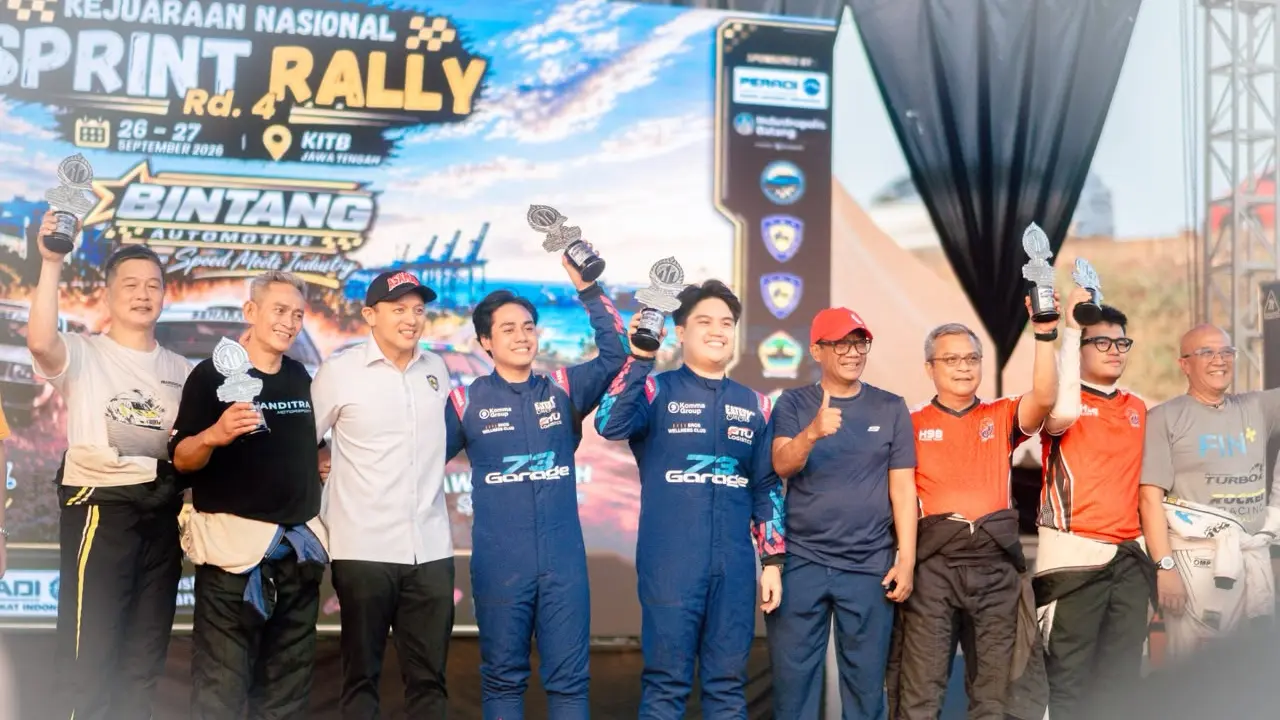Ryan Nirwan/Adi Indiarto Juara Umum Kejurnas Sprint Rally 2026 Putaran 4 di Batang