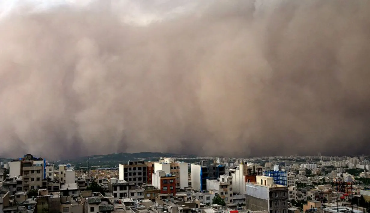 Badai pasir melanda kawasan timur laut Minicity, Teheran, Iran, (2/6/2014). (AFP PHOTO/Saeedeh Eslamieh)