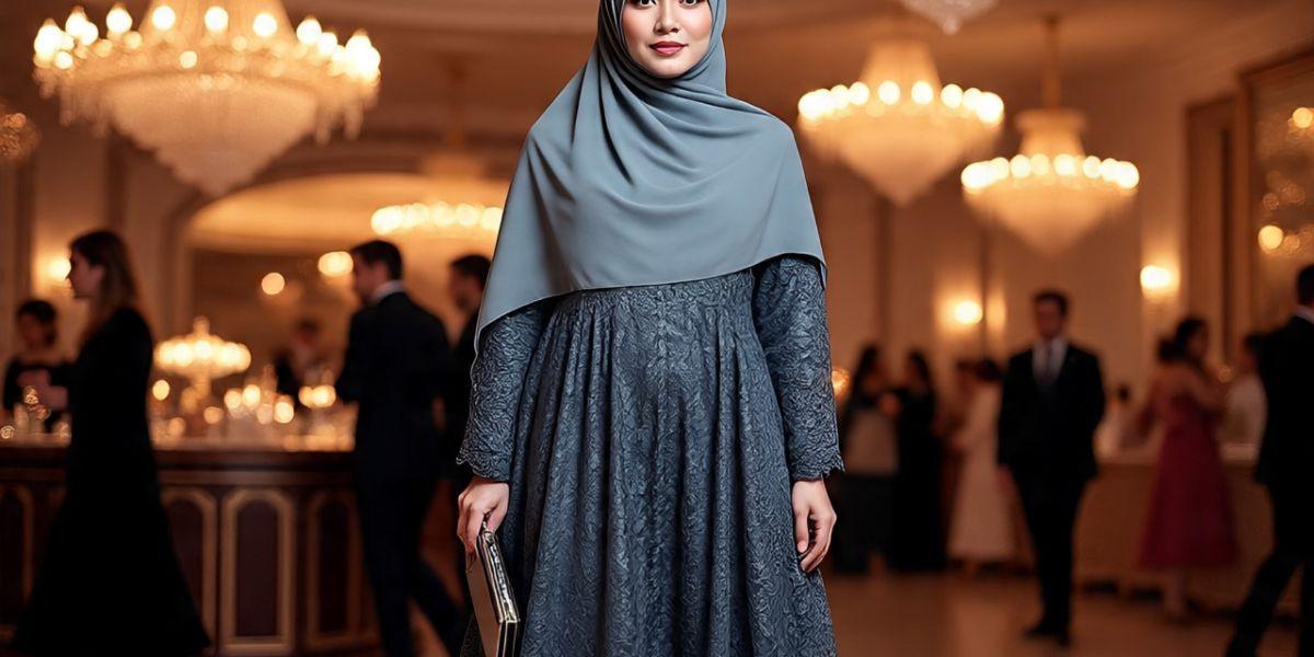 Ilustrasi Long Dress Brokat