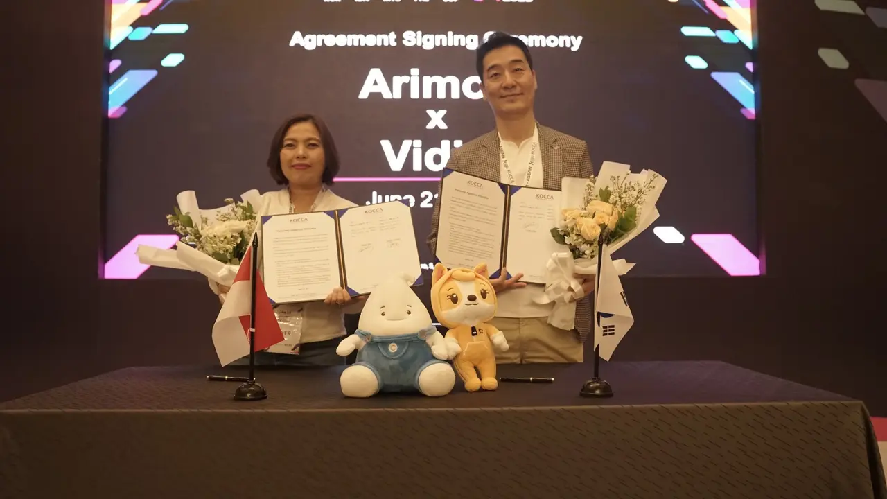 Penandatangan MOU antara Vidio dan Arimoa