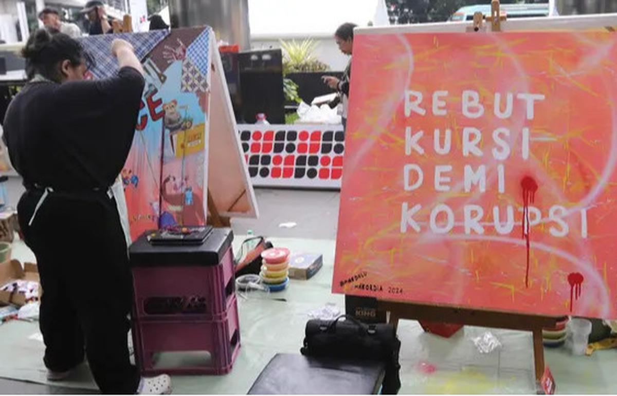 Melalui Guratan Kuas, 20 Seniman Lukis Tumpahkan Kritik Perilaku Korup