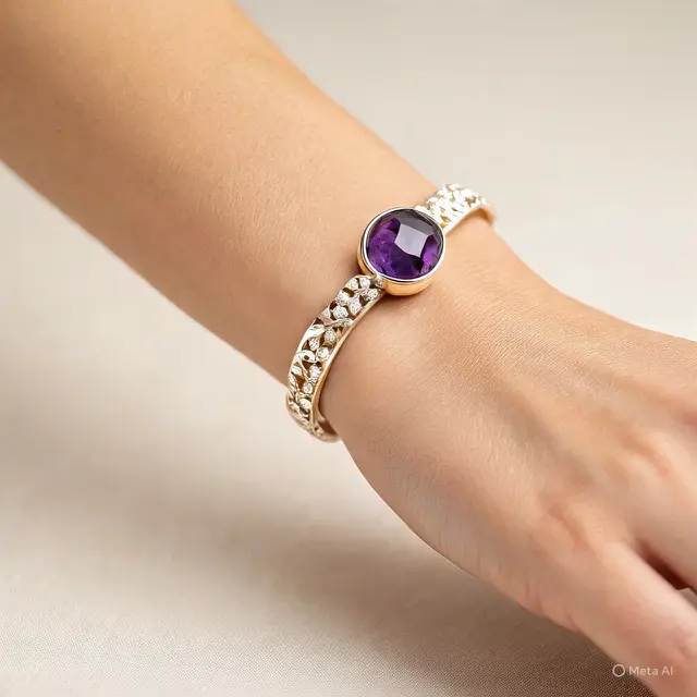 Model Gelang Emas 4 Gram Kombinasi Batu Permata