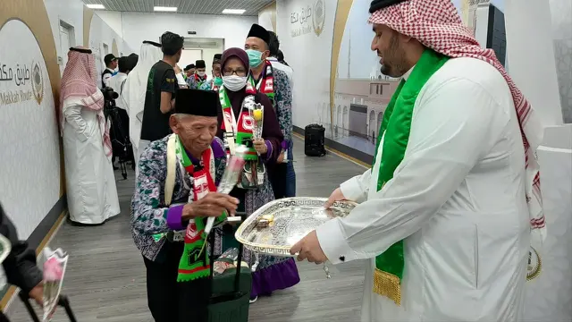 Jemaah Haji Indonesia melalui Jalur Fast Track. Darmawan/MCH