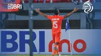 Pemain Borneo FC Leo Guntara berselebrasi setelah mencetak gol ke gawang Rans Nusantara pada pekan keenam BRI Liga 1 2023/2024 di Stadion Segiri, Samarinda, Jumat, 4 Agustus 2023. (foto: instagram @liga1match)