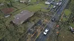 Kerusakan parah di area Sherwood, Arkansas setelah dihantam tornado, Jumat, 31 Maret 2023.(Colin Murphey/Arkansas Democrat-Gazette via AP)