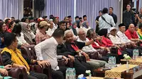 Calon presiden (capres) nomor urut tiga Ganjar Pranowo menyambangi Palu, Sulawesi Tengah. (Liputan6.com/Nanda Perdana Putra).