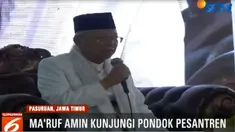 Ma'ruf Amin meminta doa restu dari para jemaah agar mampu menjadi pemimpin yang amanah bagi ummat jika terpilih nanti.