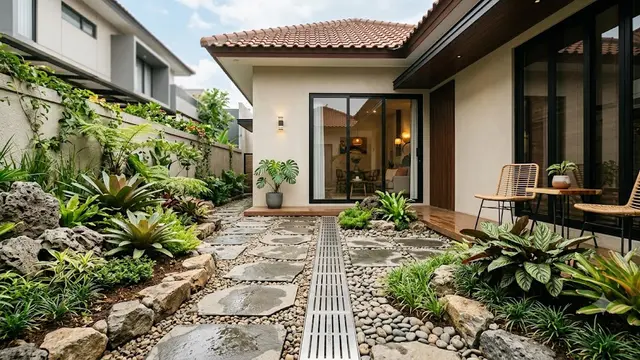 6 Ide Taman dengan Sistem Drainase Modern, Solusi Halaman Tidak Mudah Becek