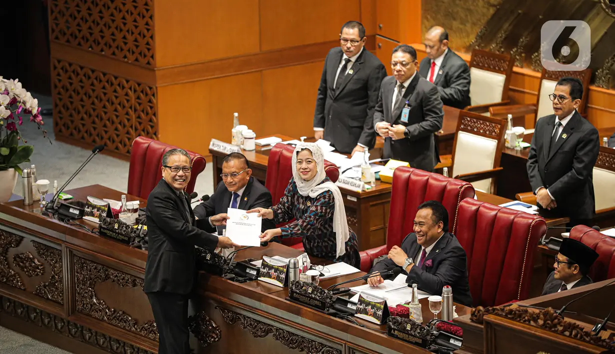 Rapat Paripurna tersebut menjadi penutupan Masa Persidangan V Tahun 2022-2023. (Liputan6.com/Faizal Fanani)