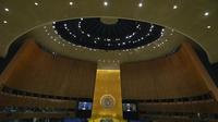 Presiden Otoritas Palestina Mahmoud Abbas saat berpidato di hadapan Sidang ke-79 Majelis Umum PBB pada Kamis (26/9/2024). (Dok. AP Photo/Frank Franklin II)