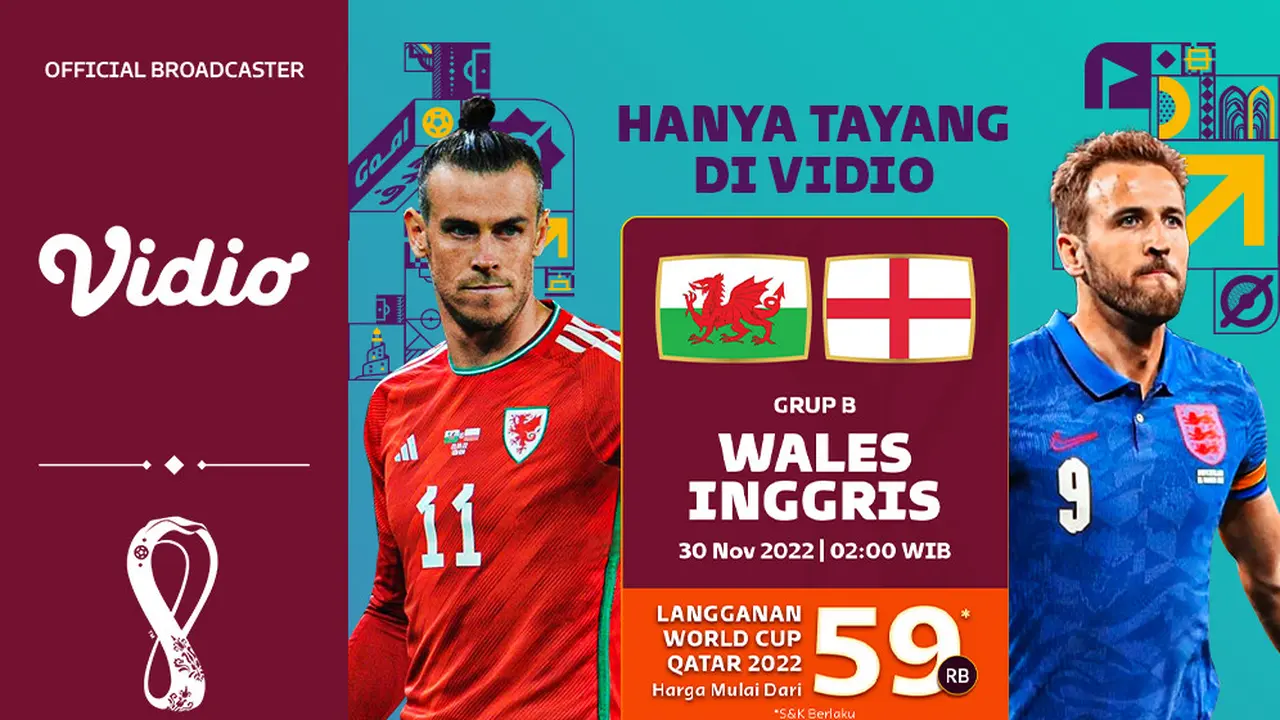Jadwal dan Live Streaming Piala Dunia 2022 : Wales Vs Inggris di Vidio
