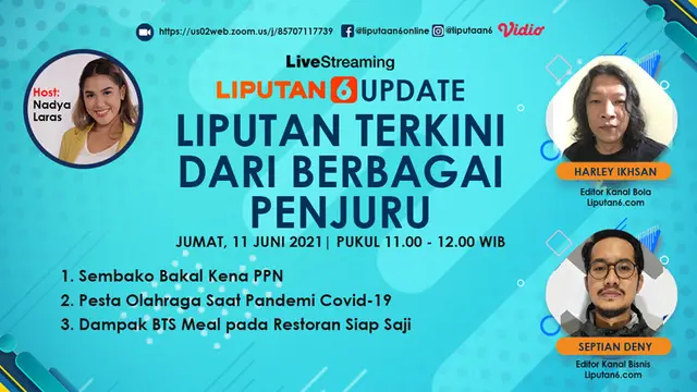 Liputan6 Update: Sembako Dikenakan PPN, Pesta Olah Raga Saat Pandemi, dan Live Report dari Belanda Reuni Elpamas