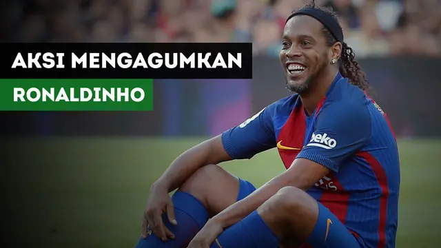 Ronaldinho membuat publik Camp Nou terhibur setelah mempermalukan Jesper Blomqvist.