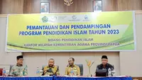 Pemantauan dan Pendampingan Program Pendidikan Islam Tahun 2023 yang diselenggarakan Kantor Wilayah Kementerian Agama (Kanwil Kemenag) Provinsi Papua di Hotel Horison Kota Jayapura, Papua, Sabtu (25/11/2023).