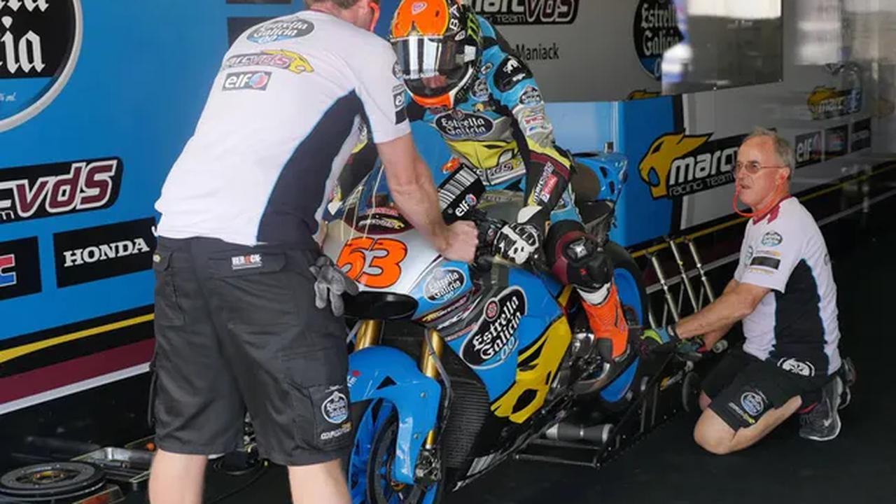 Tito Rabat dalam uji coba MotoGP Aragon di atas Honda RC213V. (c) Marc VDS Racing