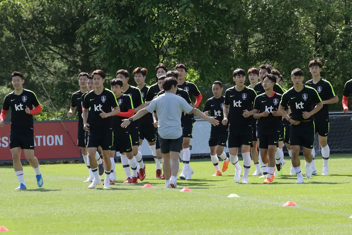 Intip Latihan Skuat Korea Selatan Jelang Piala Dunia 2018