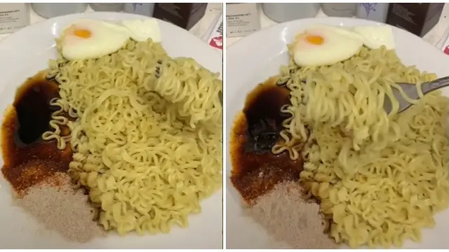 Viral Makan Mi Goreng dengan Bumbu Terpisah, Bikin Geleng Kepala