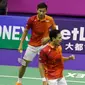 Ganda putra Indonesia, Mohammad Ahsan/Rian Agung Saputro, memenangi perang saudara melawan Angga Pratama/Ricky Karanda Suwardi pada babak kedua Hong Kong Terbuka Super Series 2016, Kamis (24/11/2016). (PBSI)