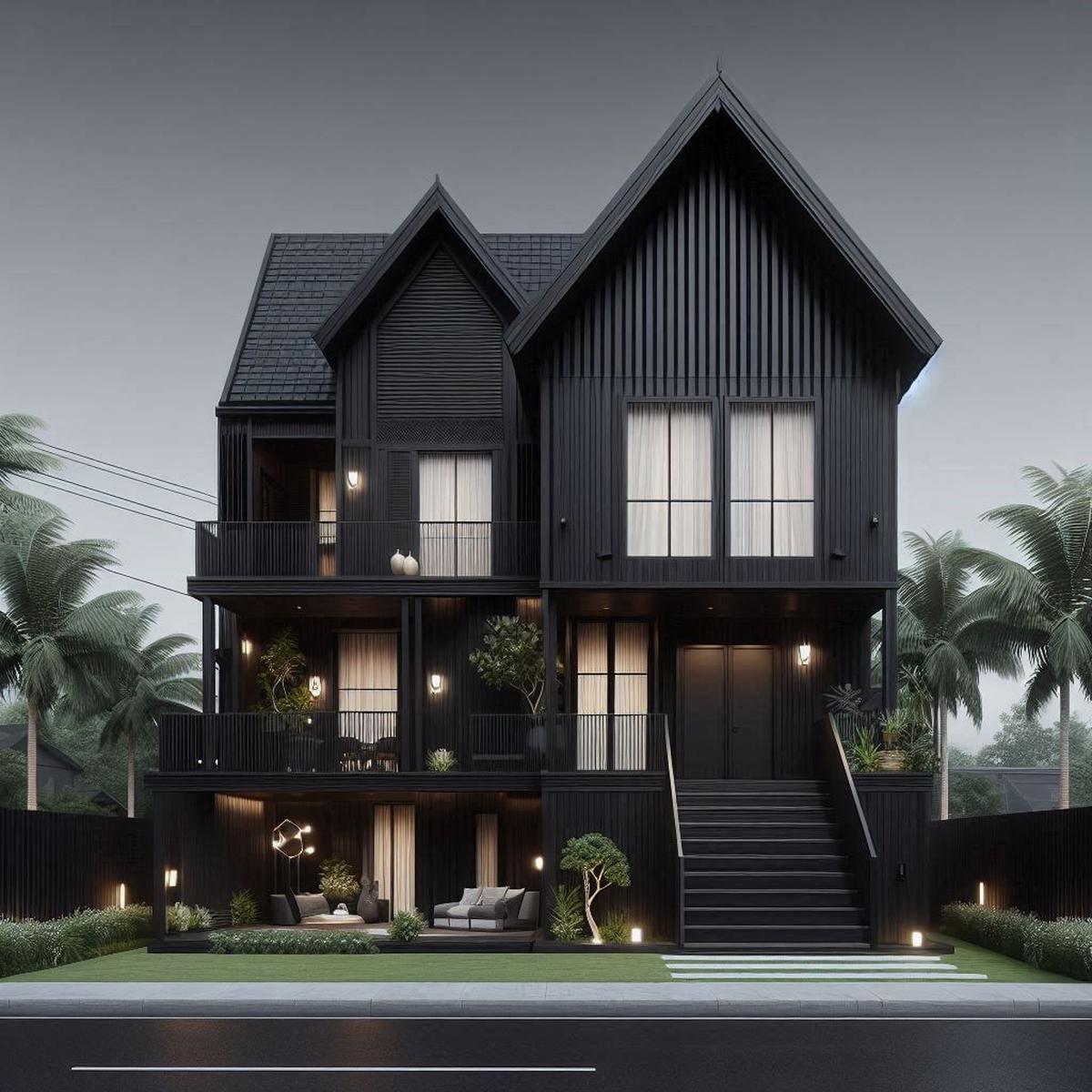 Desain RUmah Kayu 2 Lantai yang Estetik dan Adem