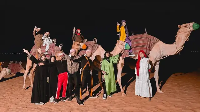 6 Potret Keluarga Halilintar Liburan di Dubai, Seru Banget