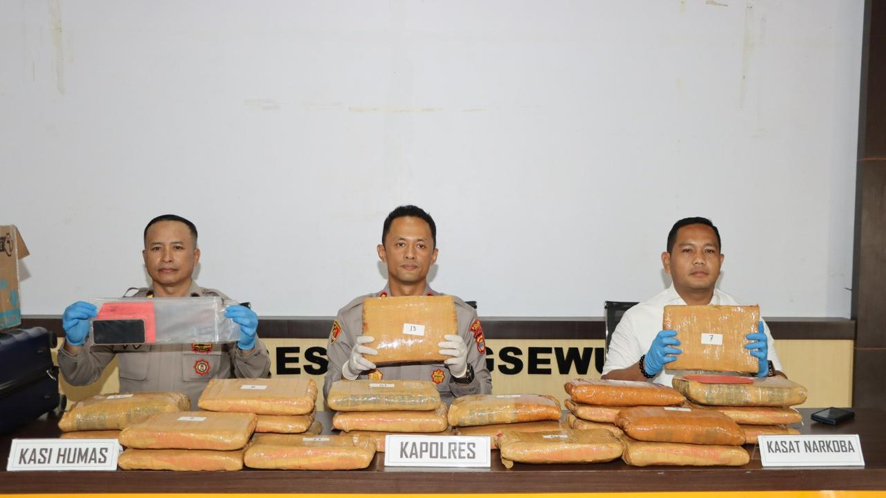Kurir Bawa Ganja 24 Kg dari Sumut Diciduk di Pringsewu, Modus Simpan Narkoba dalam Koper dan Kardus