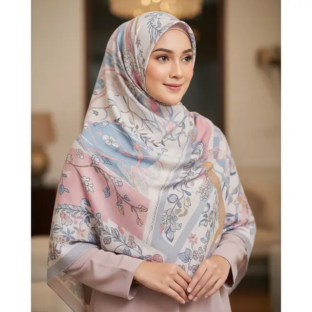Ilustrasi Hijab Pashmina Cashmere