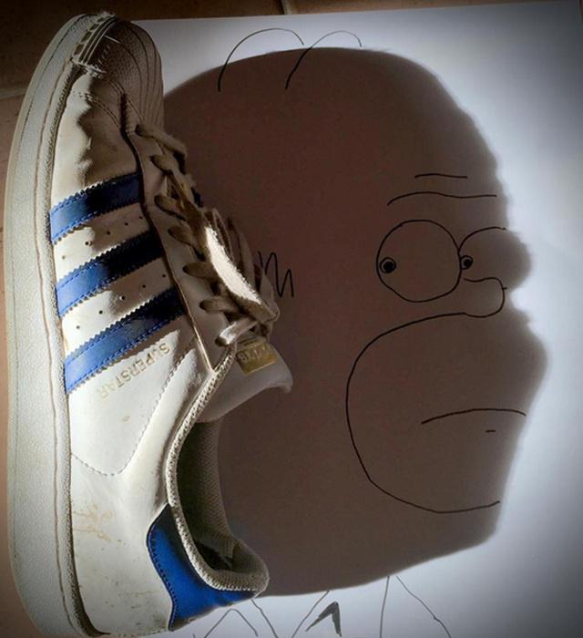 Sebuah bayangan sepatu diubah jadi lukisan keren/copyright instagram.com/vincent_bal