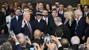 Donald Trump saat diambil sumpahnya sebagai Presiden ke-47 Amerika Serikat di Rotunda Gedung Kongres AS di Washington DC, pada Senin 20 Januari 2025 waktu setempat. (SAUL LOEB/POOL/AFP)