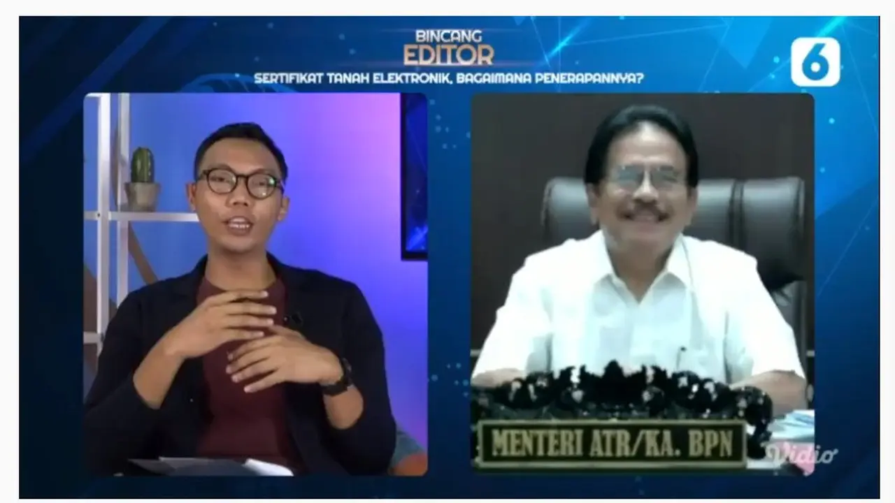 Menteri ATR Sofyan Djalil pada acara Bincang Editor "Sertifikat Tanah Elektronik, Bagaimana Penerapannya?". Liputan6.com