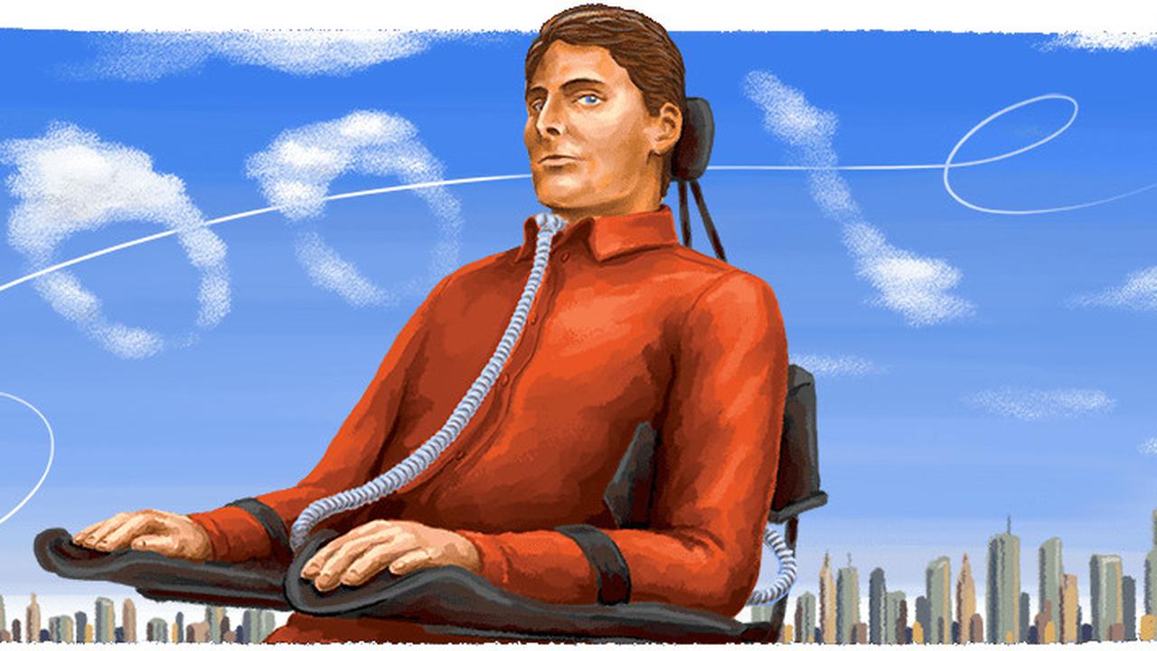 Doodle perayaan ulang tahun aktor Amerika, Christopher Reeve.