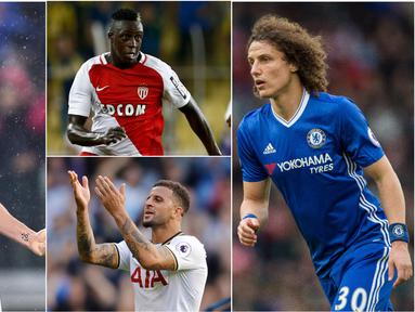 Berikut ini lima bek dengan nilai transfer paling mahal di jagat sepak bola dunia. Diantaranya, Benjamin Mendy dan Kyle Walker. (Foto-foto Kolase EPA)