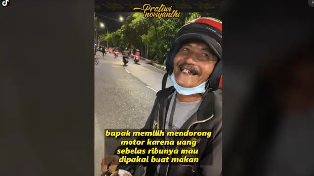 Uang Tinggal Rp11 Ribu, Seorang Bapak Pilih Dorong Motor yang Kehabisan Bensin agar Bisa Makan