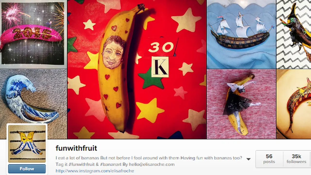 @funwithfruit, Mengkreasikan Pisang Menjadi Benda Berseni Tinggi