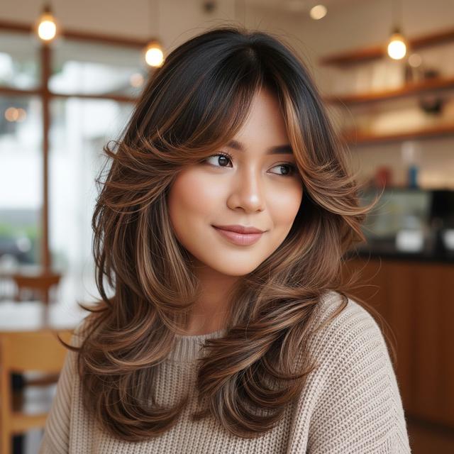 7 Model Rambut Wanita Wolf Cut Panjang yang Stylish dan Modern
