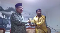 Calon ketua umum Partai Golkar Idrus Marham menemui Wapres JK (Liputan6.com/ Ahmad Romadoni)
