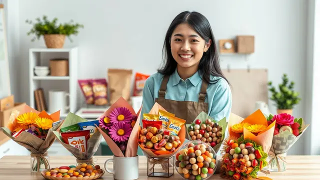 cara membuat buket snack