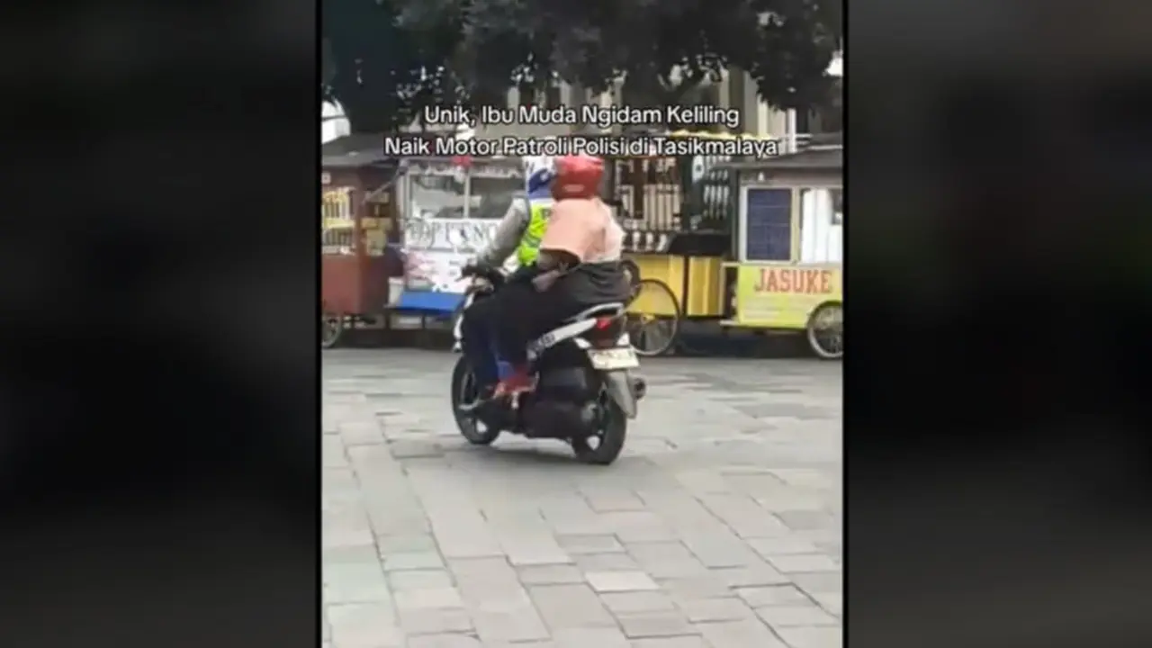 Ngidamnya Unik, Ibu Hamil dari Tasikmalaya Ingin Diajak Keliling Pakai Motor Patroli Polisi