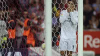 Ekspresi kecewa Ronaldo terus gagal bobol gawang Sporting Gijon (Reuters)