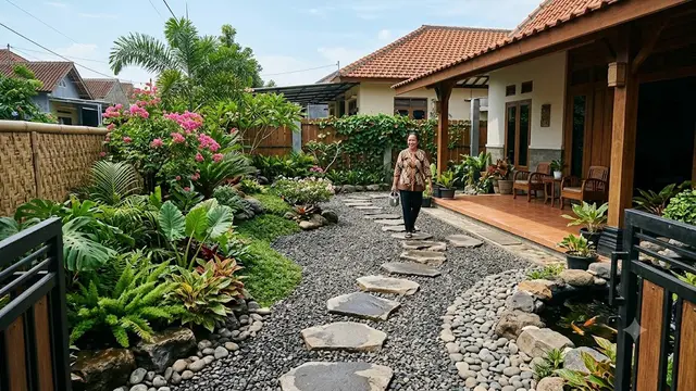 Inspirasi Halaman Rumah Anti Becek/AI Generated