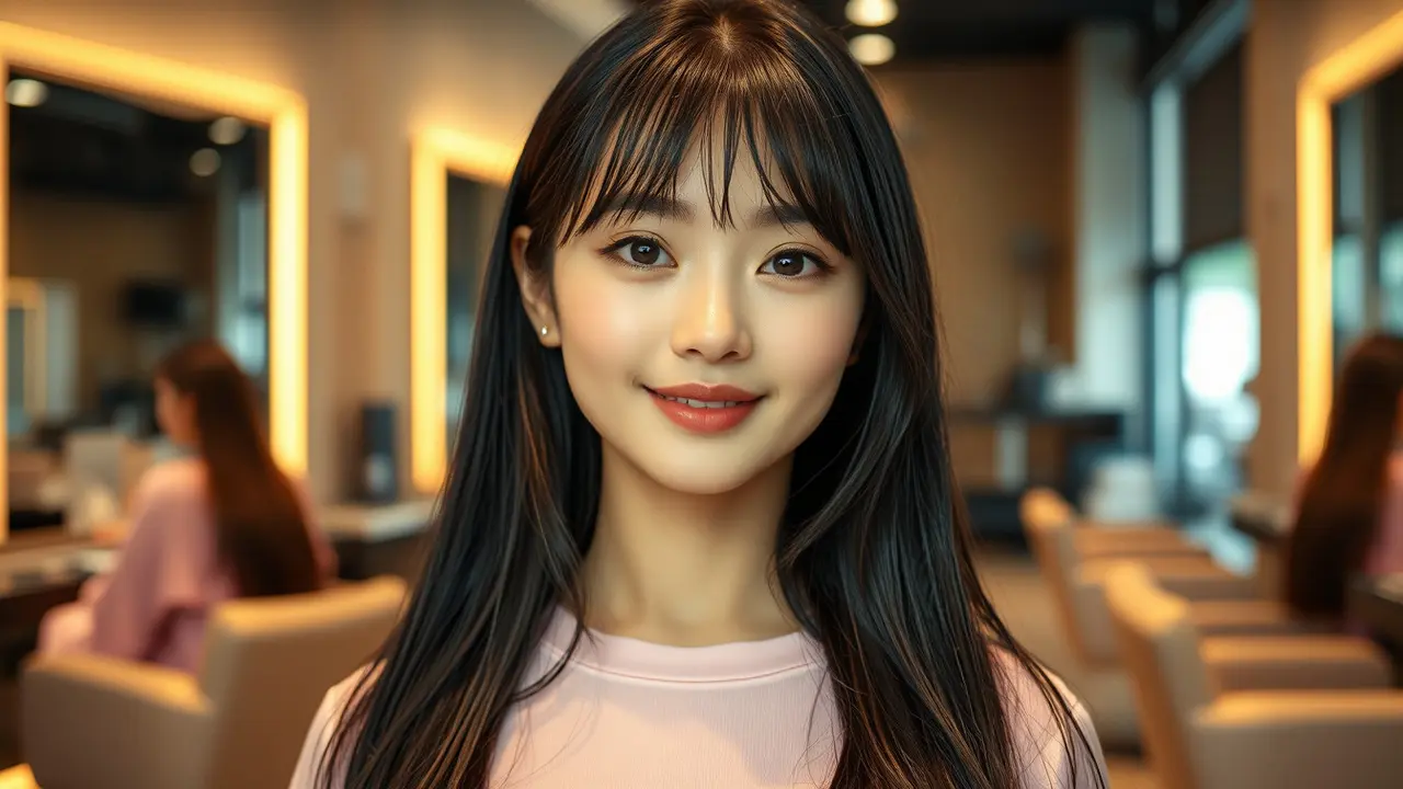 cara potong poni ala korea
