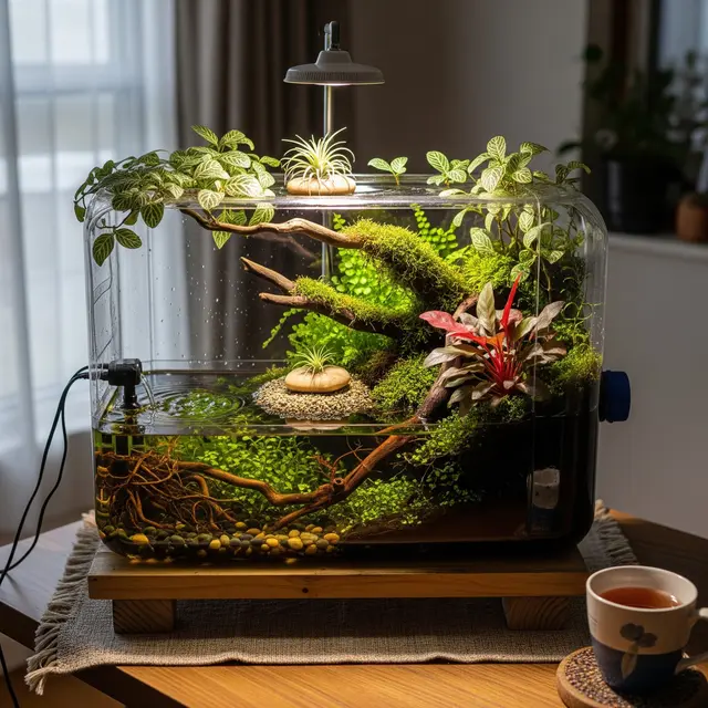 Kebun Paludarium dari Galon Bekas di Rumah (Gemini AI)