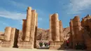 Pemandangan kota arkeologi Petra, Yordania, Kamis (21/11/2019). Petra diperkirakan dibangun abad ke-4 SM oleh Raja Aretas dari Kerajaan Nabatean, suku Arab nomaden. (AHMAD ABDO/AFP)